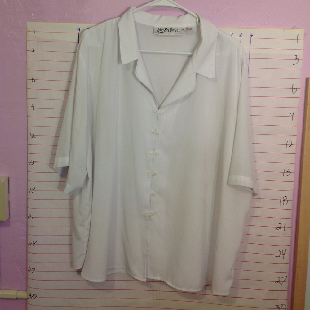 YVES ST CLAIR - women's, Blouse, plus size, sz 24W white